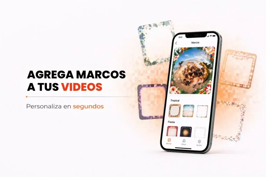 Añadir marcos a un vídeo 360 en la app Snap360