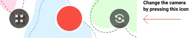 Snap360 앱에서 전면과 후면 카메라 전환