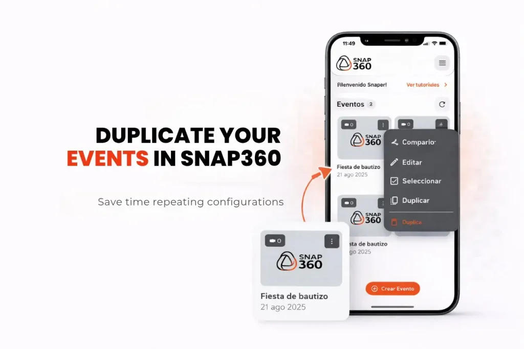 Duplikowanie wydarzenia w Snap360, by powtórzyć ustawienia