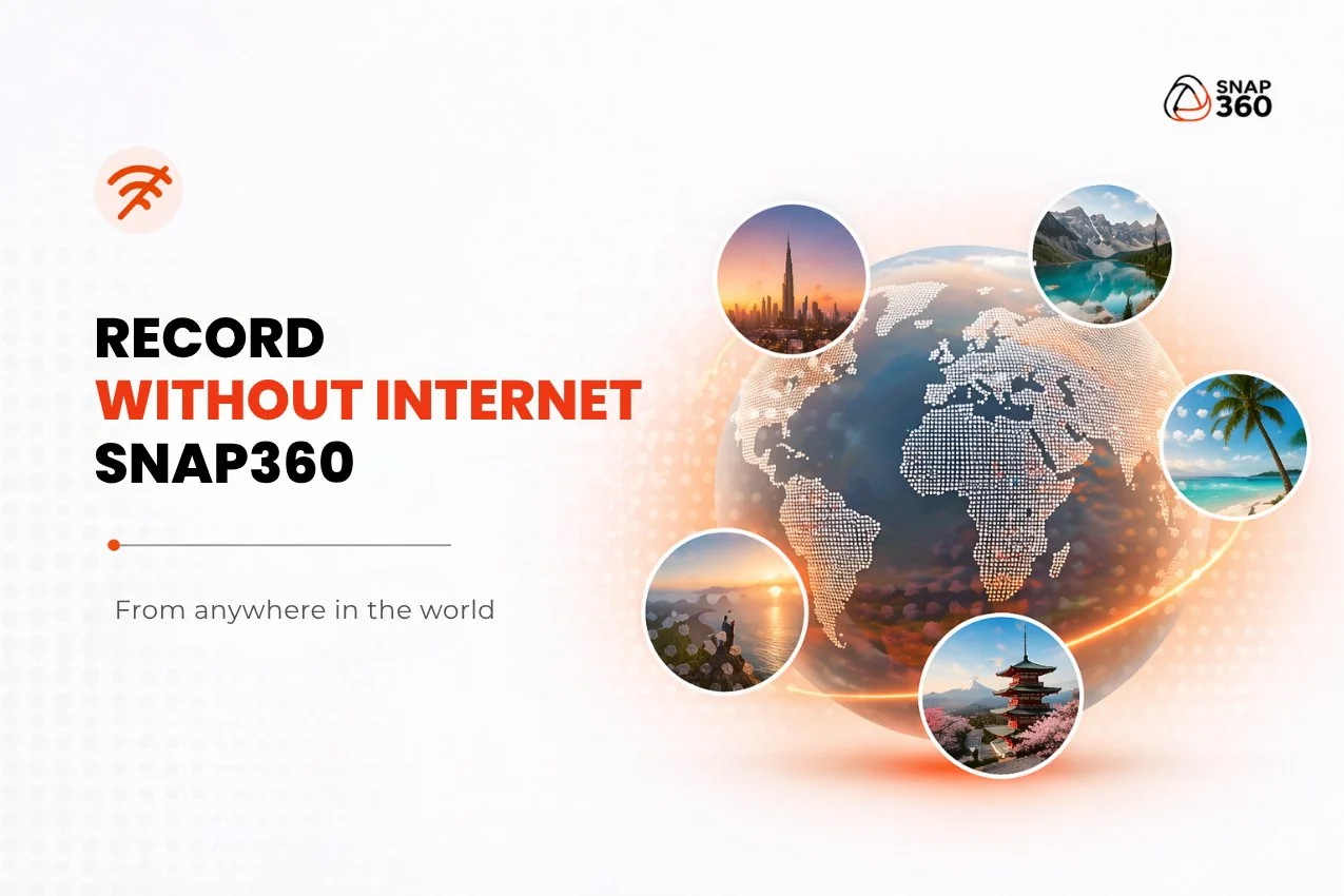Nagrywanie filmów 360 bez internetu w aplikacji Snap360