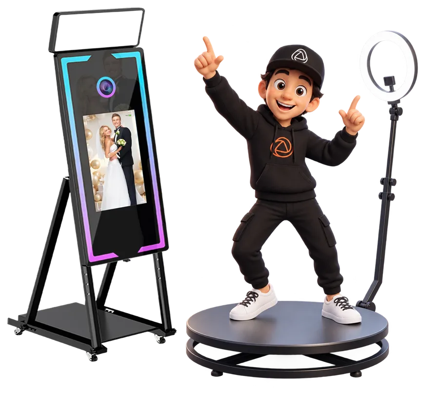Snappy al lavoro con l'app per photo booth Snap360 a un evento
